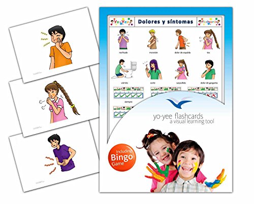 Yo-Yee Flashcards Tarjetas con imágenes del Dolores y síntomas con Juego de Bingo Adaptado a Ellas; para el fomento del lenguaje Oral en guarderías, colegios y para logopedia