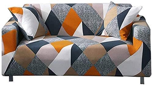 Lamberia Funda de Sofá Estampada Elástica Funda de Sofá Fundas de Sofá para Sofás y Loveseats con Dos Fundas de Almohada Gratis (Geométrico,