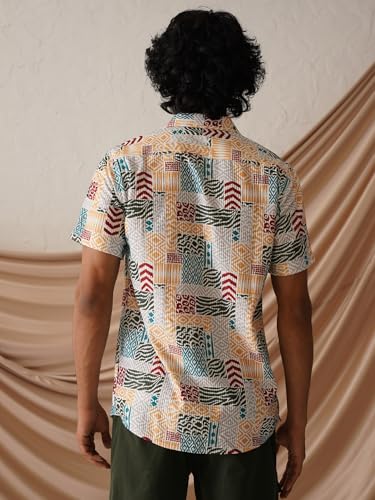 Image of Indian Needle Men's Abstract Print Regular Fit Shirts