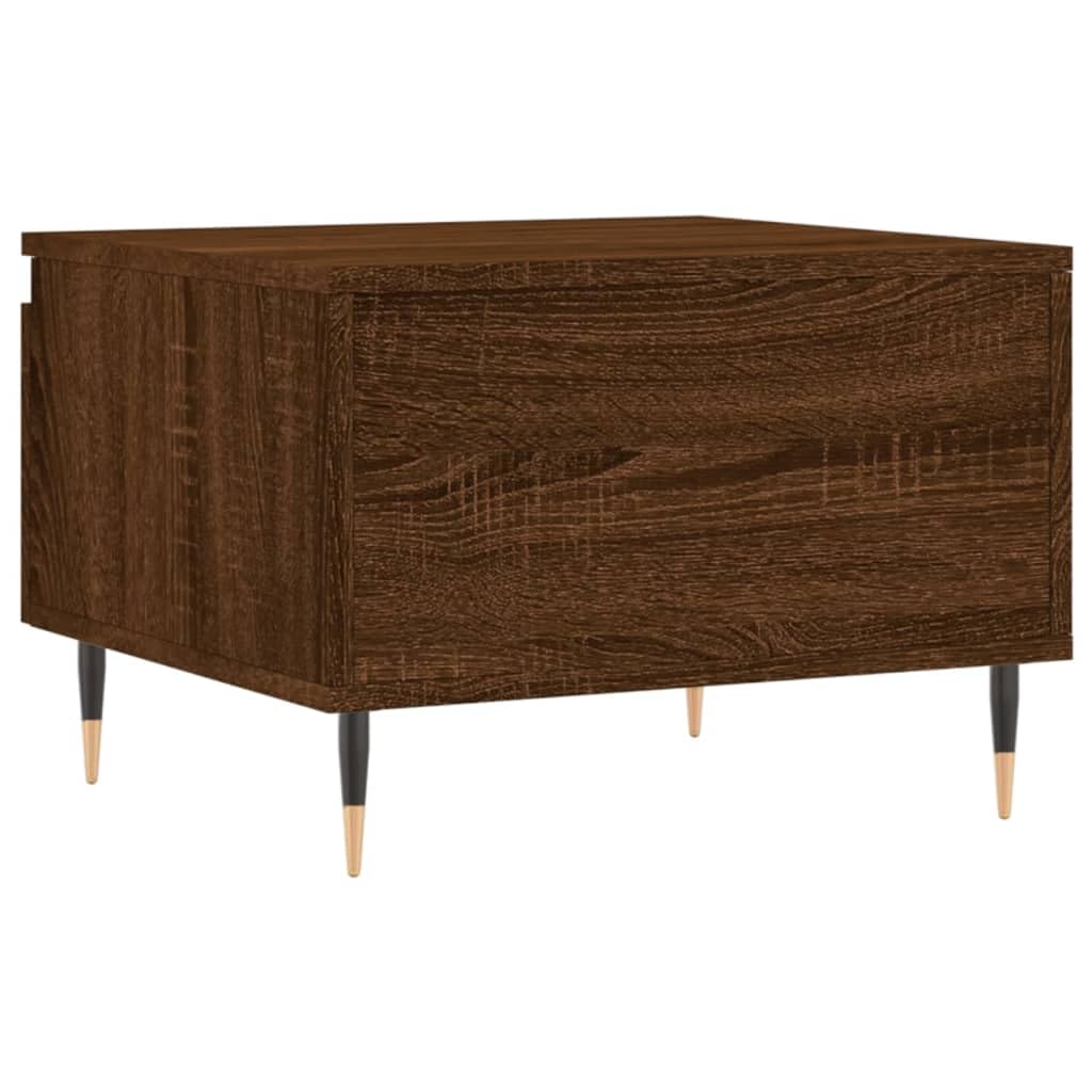 Homgoday 2 tavolini da caffè in rovere marrone, 50 x 46 x 35 cm, in legno ingegnerizzato, tavolino da tè per soggiorno, sala d'accoglienza degli ospiti, camera da letto e ufficio, mobili tipo 2