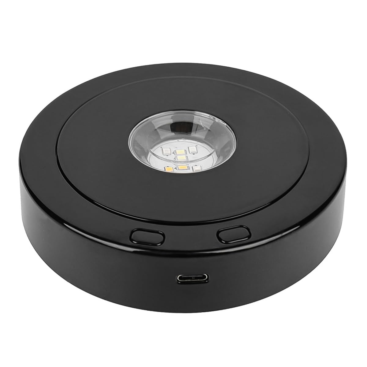 Nicear Black Rotatable Round Light Base 4 Revolving 8 Light Modes Display Stand Modes Round Multicolor Base For Clear Crystal Glass Resin Crafts