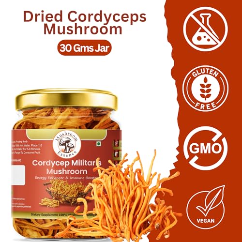 Image of Cordyceps Militaris Dried Cordyceps Mushroom (30gm) | Premium Cordyceps Fungus for Energy, Endurance & Immunity | Herbal Supplement | Pack of 1