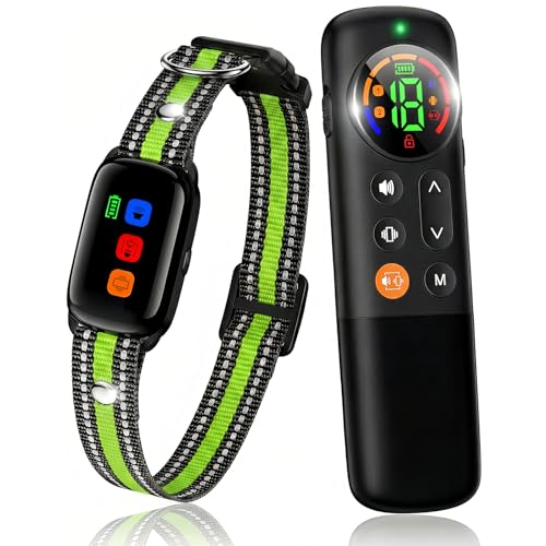 Upgrade Vibrating Dog Training Collar with Remote No Shock Beep and Vibration Only 3300FT Long Range Waterproof Rechargeable Safety Lock No Prongs for Small Medium Large Dogs