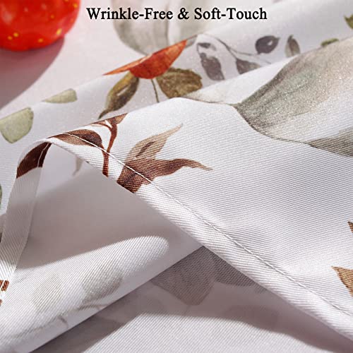 Watercolor Pumpkins Autumn Harvest Thanksgiving Maple Leaf Rectangle Tablecloth, Fall Polyester Table Cover Leaves Fabric For Holiday Dining Table Home Kitchen Party Decoration 52X70 Inch #TOP4