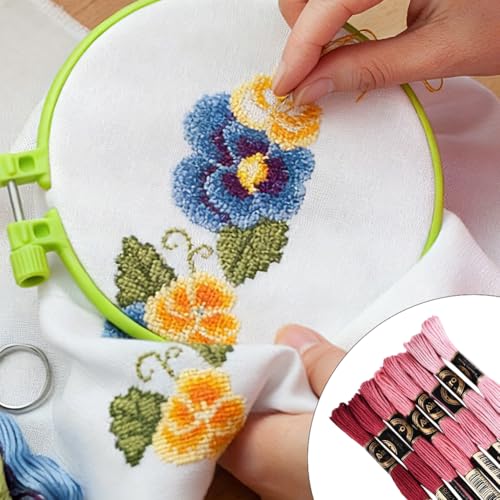 Image of 8 Skeins 70 Yards 6 Ply Cross Stitch Floss Colorful Gradient Polyester Embroidery Threads Variegated Friendship Bracelet String Yarn Bulk for Sewing Making Jewelry Needlecraft Knitting DIY