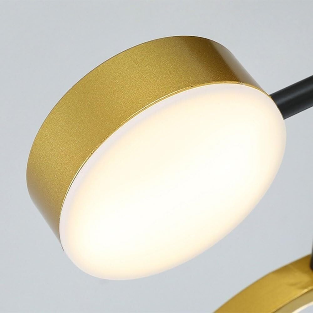 Genérico Luces de techo de muchas cabezas Lámpara de techo LED de lujo Acrílico dorado Lámparas cercanas al techo Compatible con cafetería Comedor, Luz interior