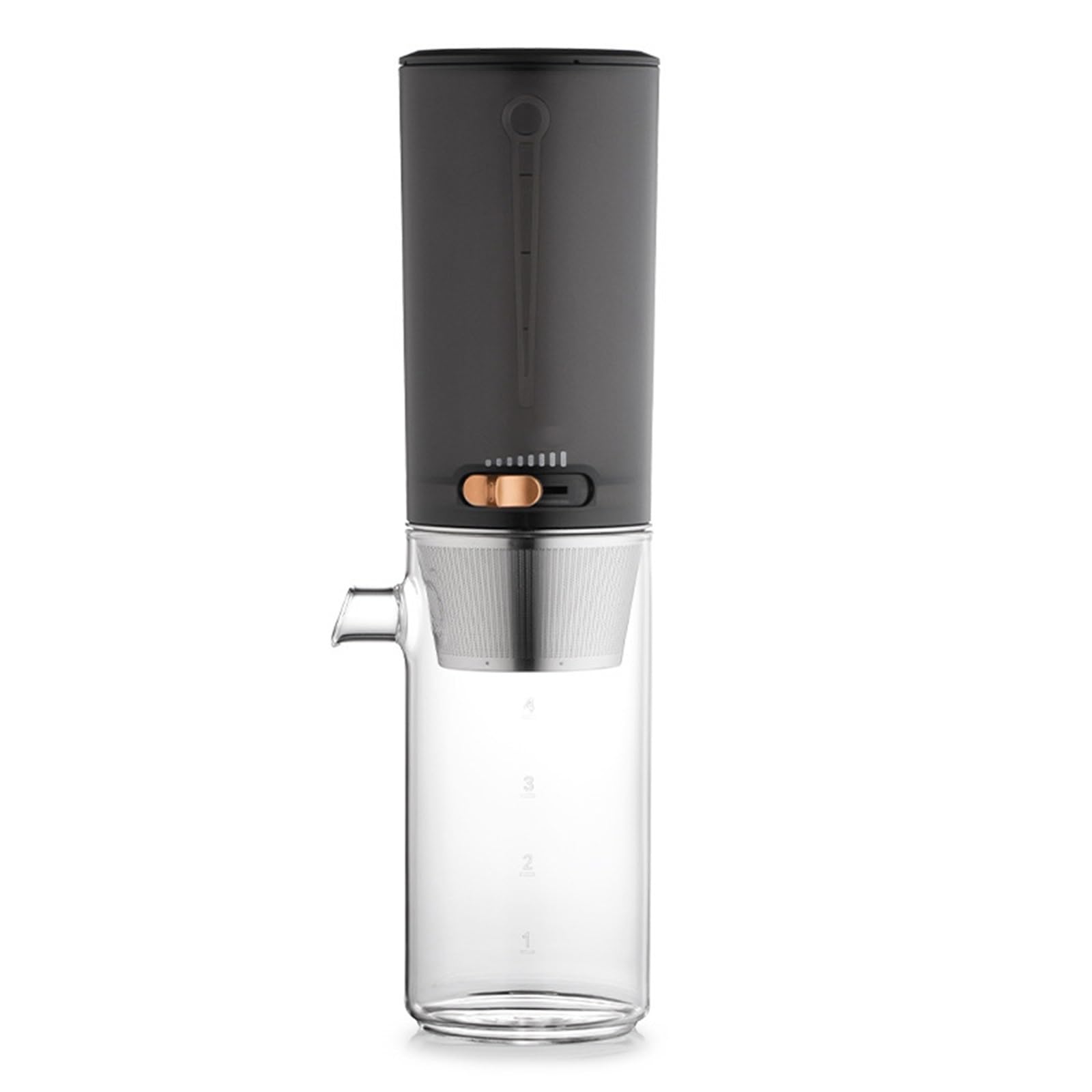 THE WHITE SHOP Cold Brew Coffee Maker, 400ml Portable Cold Brew Coffee Maker, Glass Coffee Pot Ice Drip Pot for Cold Drinking Tea Cold Brew Coffee, Stainless Steel Steel Stand
