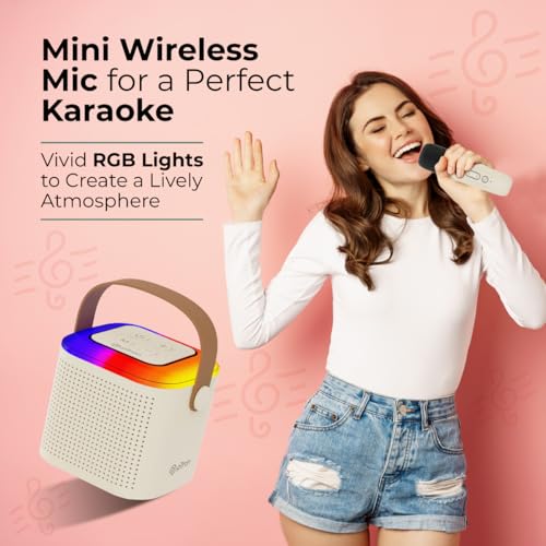 pTron Newly Launched Fusion Tunes 10W Mini Bluetooth Speaker, Wireless Karaoke Mic, 8Hrs Playtime, Vivid RGB Lights, Voice Effects, Multi-Play... - Image 3