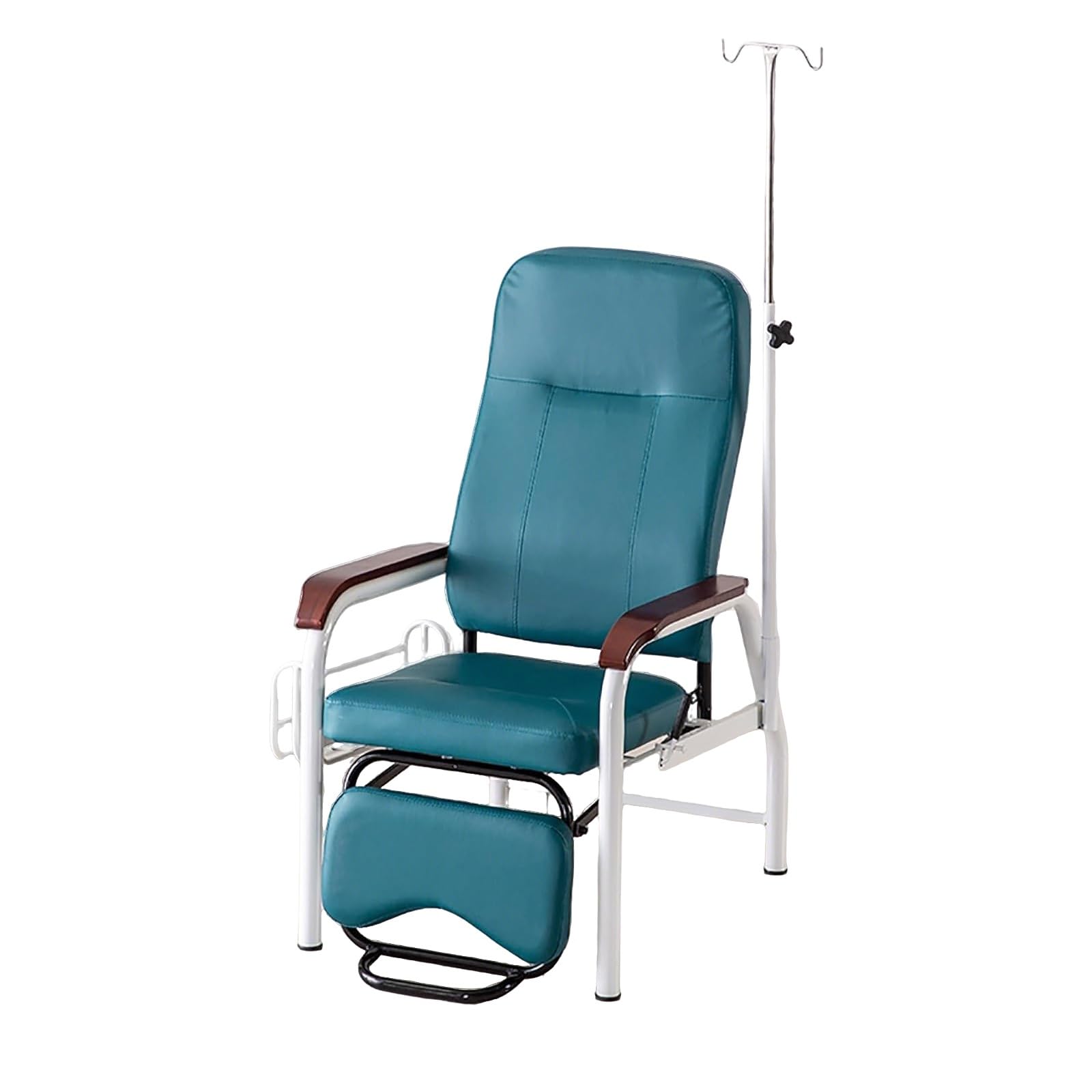 Fotel Infuzyjny ze Stojakiem na Kroplówkę, Regulowany Rozkładany Fotel Medyczny, Ergonomiczny Fotel do Transfuzji do Szpitali, Klinik i Opieki Domowej(Green)
