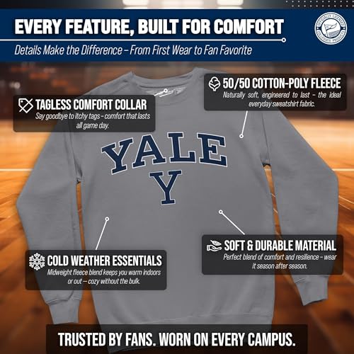 Image of NCAA College Sweatshirt Fleece Crewneck Pullover for Men and Women | Officially licensed NCAA college gameday crewneck pullover - 9 oz fleece lined sweatshirt with arch and logo design