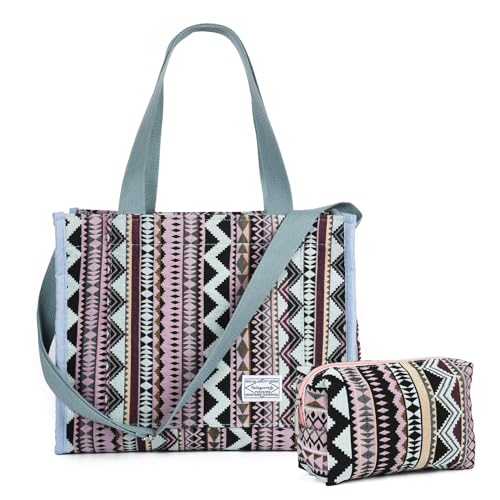Image of Valleycomfy Corduroy Tote Bag for Women Travel Crossbody Bag Purse Women Shoulder Bags Work Handbags Everyday Hobo Bag