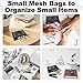 Mini Mesh Pouches (4 Pack), Small Mesh Bags with Zipper Nylon Makeup Pouches Bag Cosmetic Pouch Travel Purse Organizer Insert Diaper Inside Bag Organizers Home Organizing Size See Through Cute Black