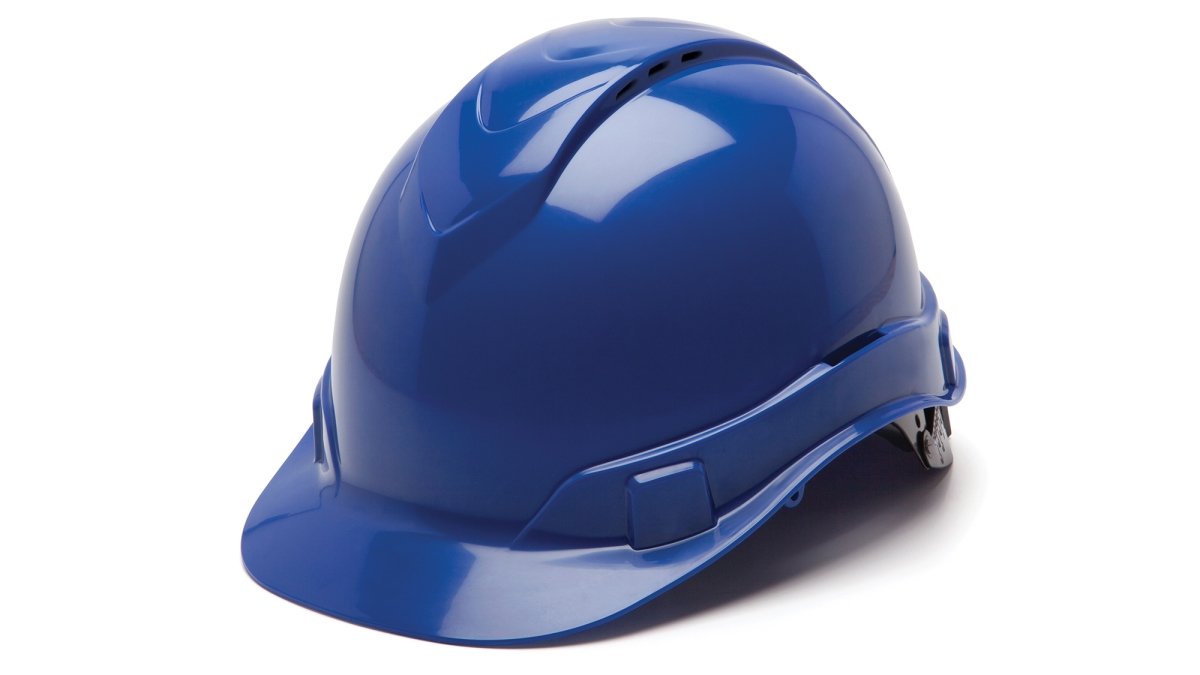 Pyramex Ridgeline Casque rigide style casquette, suspension à cliquet à 4 points, bleu