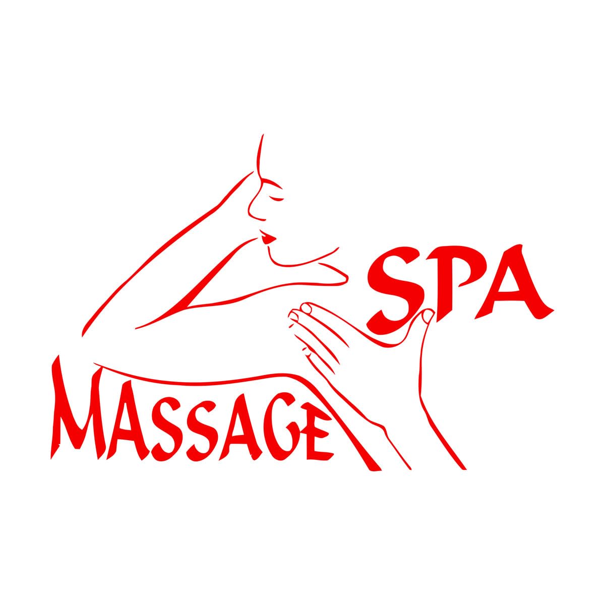 Engraving Stickers Spa Massage Beauty Salon Leisure Shop 48x72cm Multiple Size Options Large red