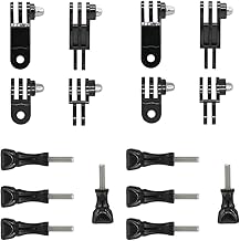 Action Camera Adjustable Swivel Arm, Attachment Accessories for GoPro Hero 10, 9, 8, 7, 6, 5, Xiaomi, Fusion, DJI OSMO, SJCAM, GoPro Pole Mount Motorcycle Helmet (16 Pieces)