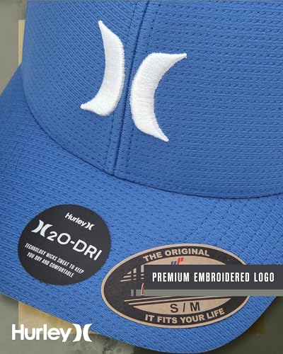 Image of Hurley Men's Baseball Cap - Lightweight Curved Bill H2O Dri Fitted Caps for Men