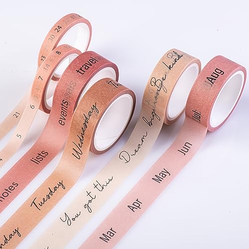 DIVERSEBEE Pastel Washi Tape Set, 5 Rolls Decorative Scrapbook Tape,