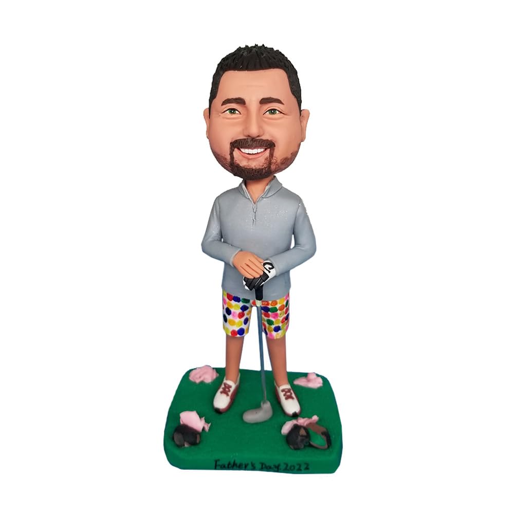 Figuras personalizadas de Bobbleheads para golfista, cumpleaños, Acción de Gracias, Navidad, para hombre, papá, jefe, tío, amigos, compañero de trabajo