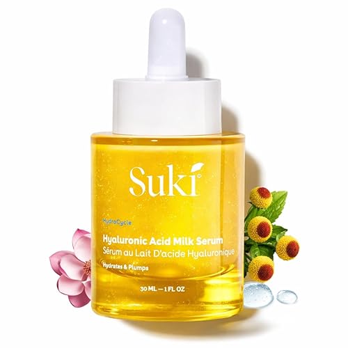 Suki Suero de leche de ácido hialurónico, suero facial antienvejecimiento que mejora la textura de la piel e hidrata la piel, 1 onza líquida