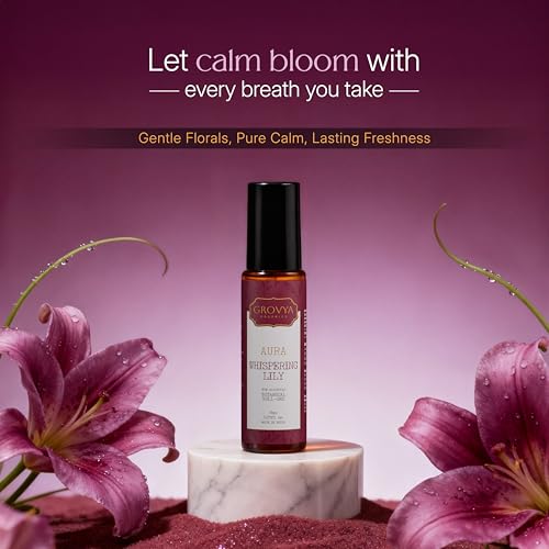 Image of Aura Whispering Lily Roll-On | Long-Lasting Natural Attar Perfume Oil | Alcohol-Free, Skin-Friendly & Chemical-Free Floral Fragrance for Men & Women, 8ml