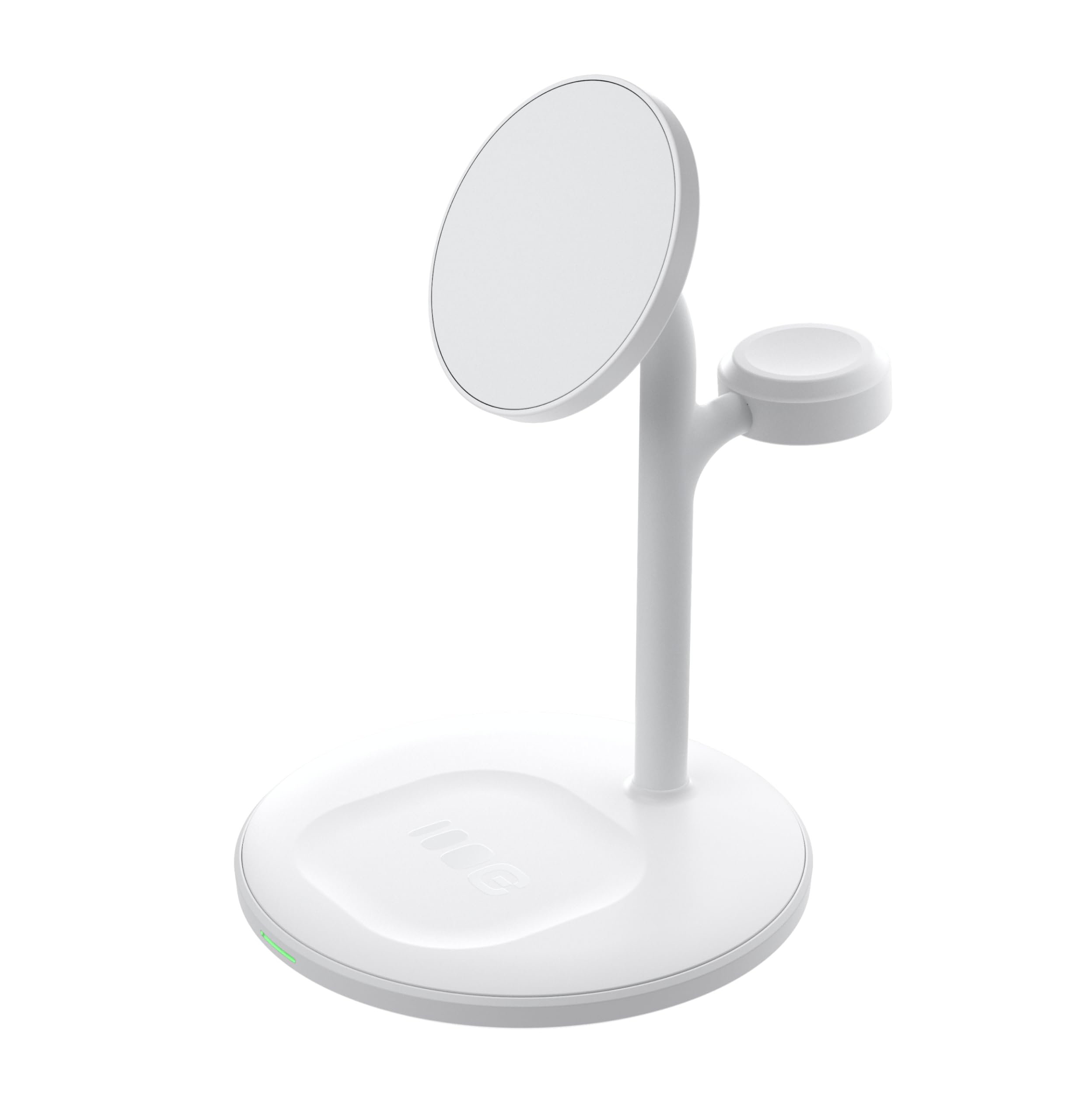Greencell MagScape MagSafe 3 w 1 MagSafe ładowarka do iPhone 16/15/14/13, Apple Watch, AirPods – indukcyjna stacja ładująca kompatybilna z etui, szybkie ładowanie do 15 W (biała)