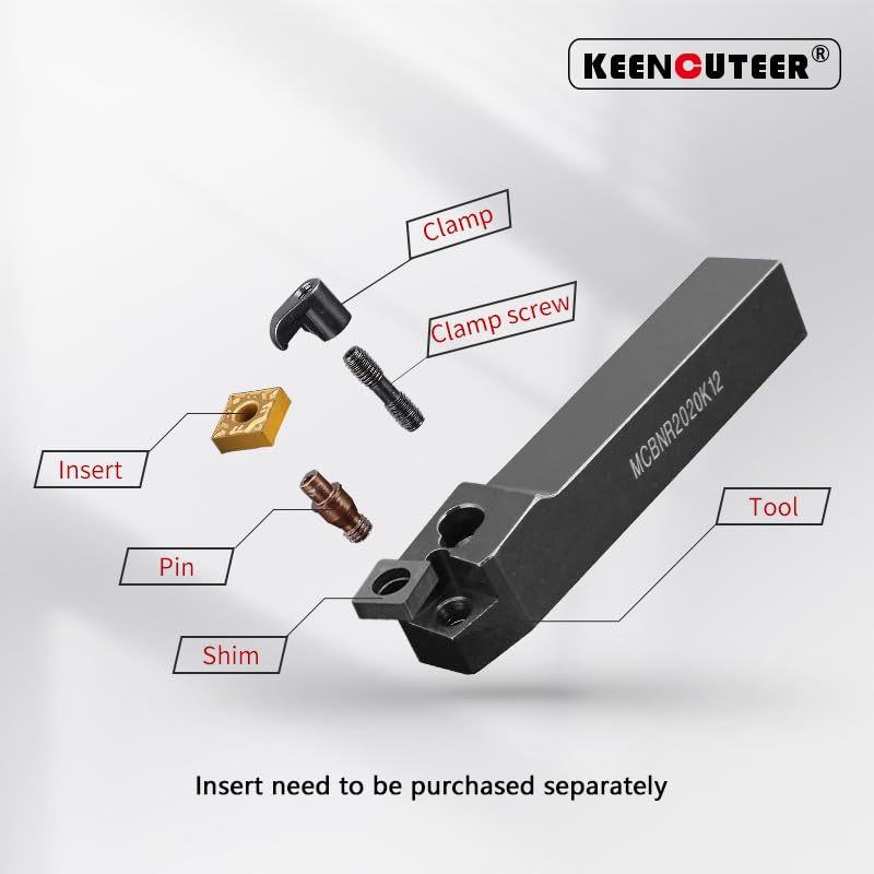 1pc MCBNR2020 MCBNR2525 MCBNR3232 External Turning Tool MCBNR MCBNL Lathe Bar Turning Holder CNC Cutting Tool Cutter Bar(MCBNL2020K12)