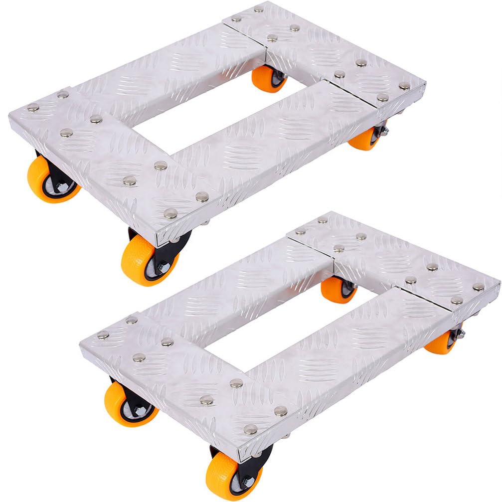 Wózek na meble, wytrzymały, aluminiowy wózek na platformie, nośność 360 kg, z 4 kółkami obrotowymi TPU, 2 kółka blokujące, platforma antypoślizgowa, wózek narzędziowy do mebli, magazynu, 2