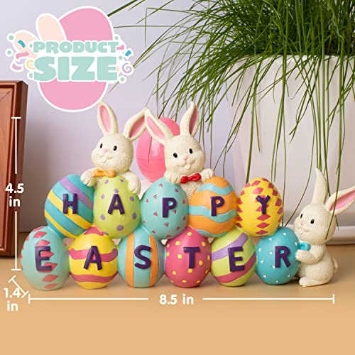 JOYIN-Easter-Bunny-Carrots-Resin-Centerpiece-Decor-with-The-Word-Spring-Decoration-Tabletop-Egg-Figuring-for-Home-and-Office JOYIN Easter Bunny Carrots Resin Centerpiece Decor with The Word Spring Decoration Tabletop Egg Figuring for Home and Office