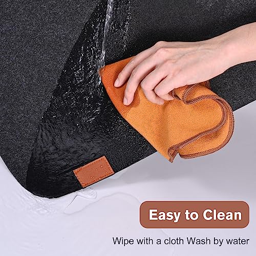 Tischset Platzset, 18er Set Tischsets Abwaschbar Platzsets: 6 Tischsets, 6 Glasuntersetzer, 6 Bestecktaschen - Anthrazit Eckige Platzdeckchen, Telleruntersetzer, Filzset