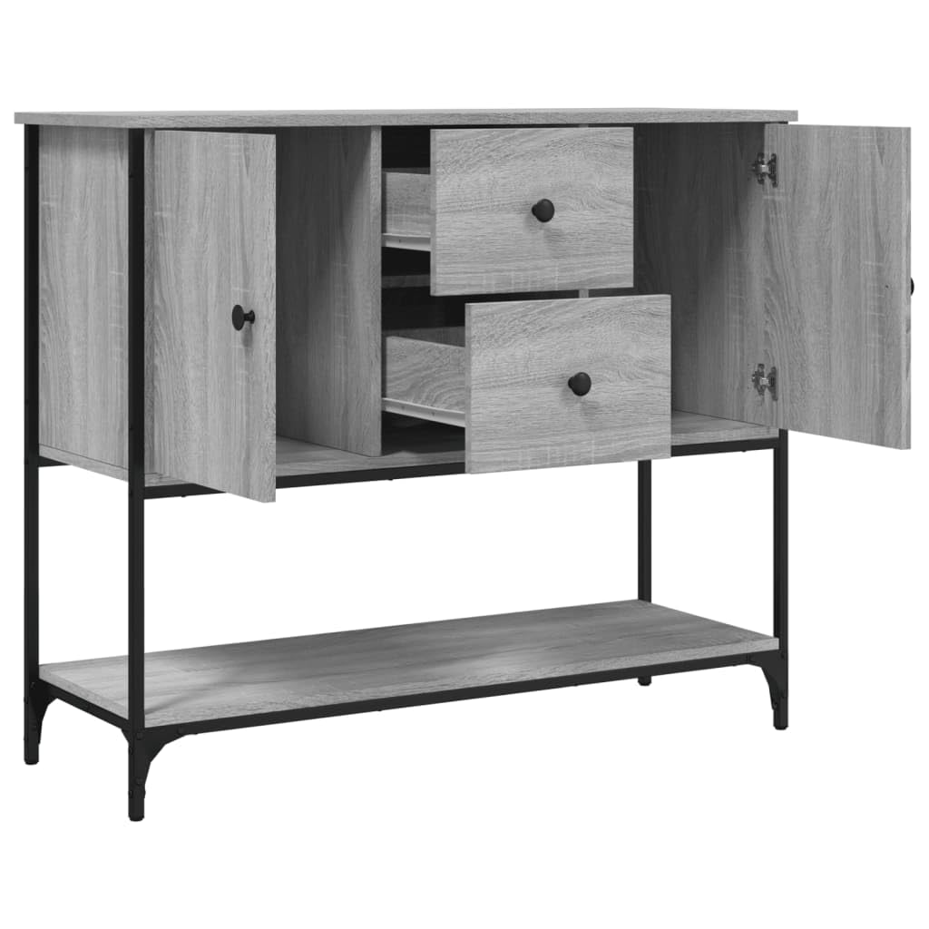 Credenza grigia Sonoma 100 x 36 x 85 cm, materiale in legno, resistente, versatile come cabinet a buffet, ideale per entryway e cocina