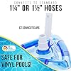 U.S. Pool Supply Weighted Transparent Triangular Pool Vacuum Head with Swivel Hose Connection and EZ Clip Handle - Connect 1-1/4" or 1-1/2" Hose - Removes Debris, Clean Corners - Safe for Vinyl Pools