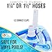 U.S. Pool Supply Weighted Transparent Triangular Pool Vacuum Head with Swivel Hose Connection and EZ Clip Handle - Connect 1-1/4