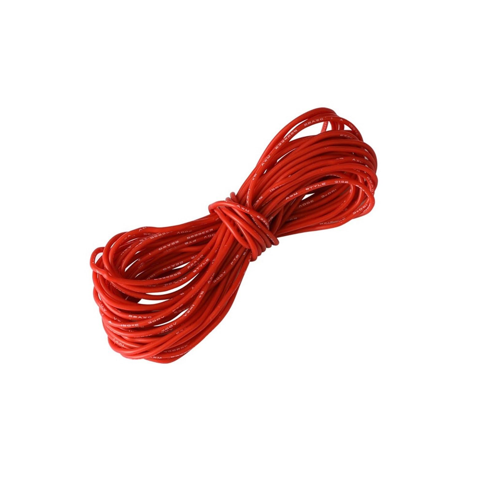 HYQOUKLR Hook up Wire Kit, UL3132 22AWG Tinned Copper Silicone Wire 300V Flexible Stranded Multicolor 5-10M DIY(Red,5 Meters)
