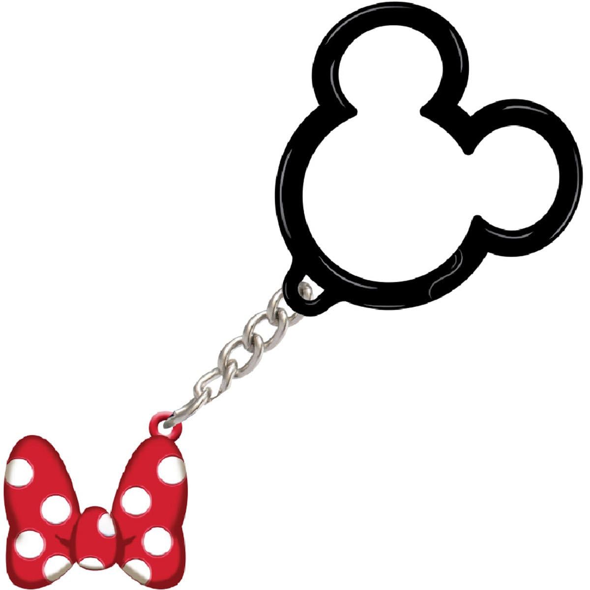 Minnie Mouse Bow Icon Ball Key Chain, Red/White, 1.50 inches (3.81 cm)