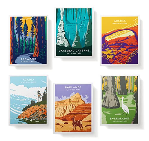 Image of Twigs Paper National Parks Greeting Cards, 12 Assorted Blank Note Cards