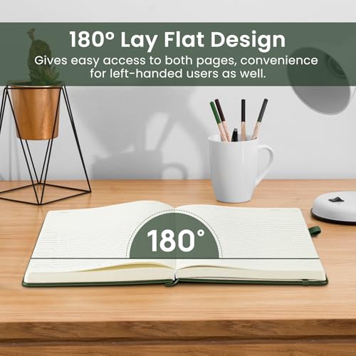 Lined-Journal-Notebook-for-Women-Men-Hardcover-Leather-Journal-for-writing-A5-College-Ruled-Notebook-for-Work-Note-Taking-Perfect-for-Office-School-Home-Supplies-160-Pages-Dark-Green