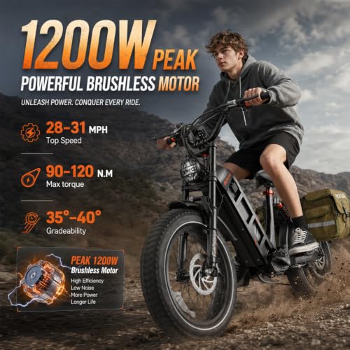 Image of 2026 Eahora 5400W Juliet Pro 2 Electric Bike for Adults 43MPH Dual Motor 70Ah Ebike 200Miles Long Range Electric Bicycle, 20'' Fat Tire Full Suspension Electric Mountain Bike for Commuting /Delivery