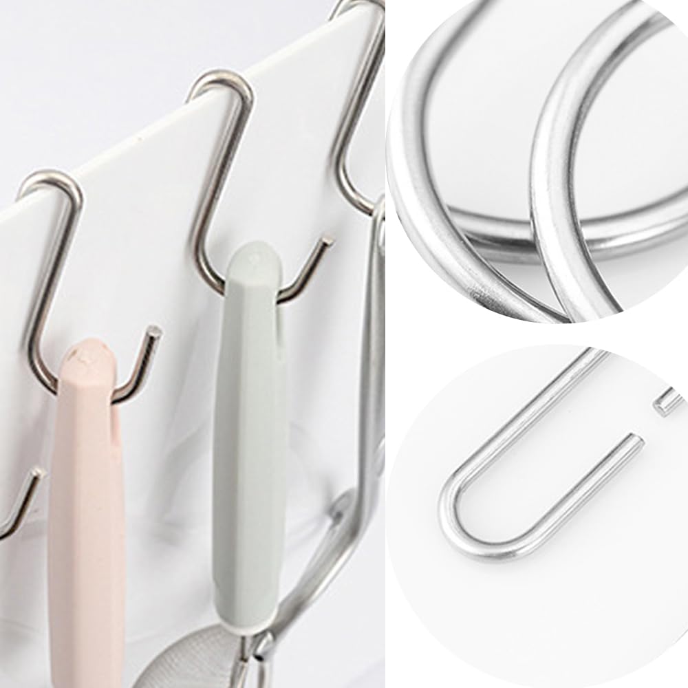 12 ganchos resistentes para ollas, ganchos de soporte para sartén, ganchos en ángulo de giro de 90 grados, gancho en ángulo de acero inoxidable, ganchos para colgar utensilios de cocina, sartenes, 3