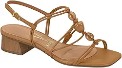 Sandália Feminina Vizzano – Pedras Naturais, Salto Baixo Bloco, Conforto e Elegância