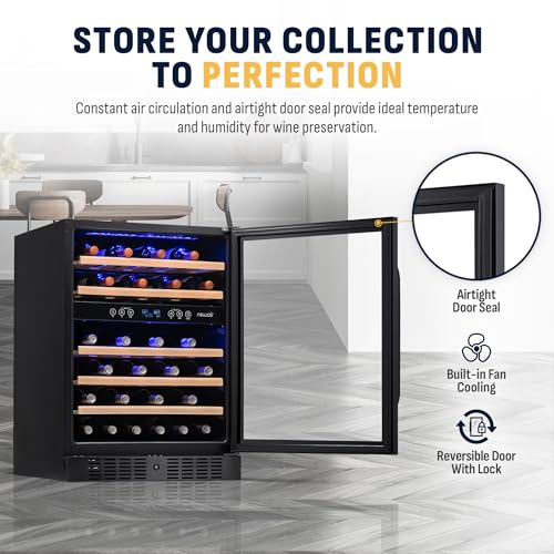 Newair NWC046BS00 24 Inch Wine Cooler, 46 Bottle Dual Zone Wine Refrigerator thumb #1