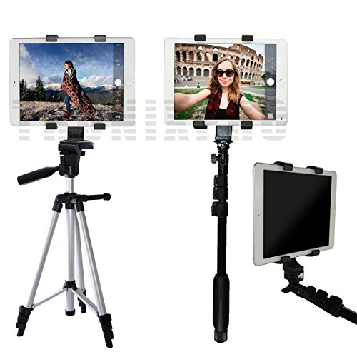 Tronixpro Tablet Tripod Mount Adapter. Universal Tablet Clamp Holder Fits Ipad, Ipad Air, Ipad Mini, And Most Tablets, Use On Tripod, Monopod, Selfie Stick + A Tronixpro Microfiber Cloth #TOP1