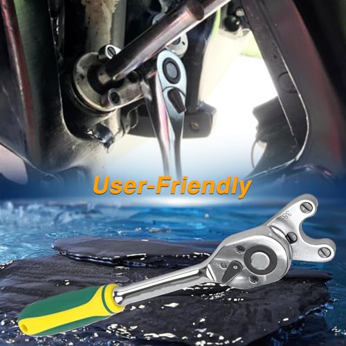 Image of EVRBUL Trim /Tilt Pin Wrench, Trim /Tilt Spanner Wrench compatible with Seastar Steering Cylinders, 4 Strokes Yamaha V6 and 2 Strokes Non-VMAX,38mm x 4mm，630 Material,Heat-Treated, Chrome-Plated