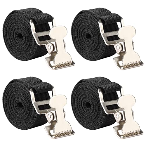 Outgeek 4Pcs Lashing Straps, 6.5Ft Cargo Tie-Down Strap With Strong Alligator Buckle, Heavy-Duty Utility Lashing Belt With Working Load 200Lbs Max, Breaking Strength 600Lbs Max #TOP18