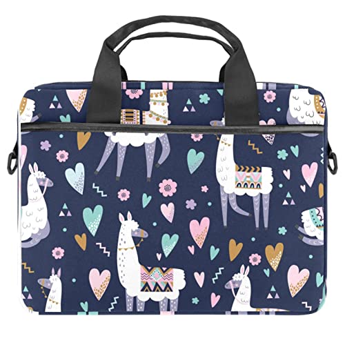 Sacoche ordinateur portable 13.3 motif floral bohème bleu alpaga