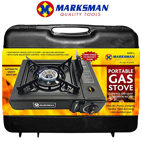 MARKSMAN Portable GAS COOKER Butane Camping Stove FREE Carry Case BBQ Outdoor Indoor Kitchen Hiking Single Burner Caravan House Party Boating Fishing Cookware Garden Patio Picnic Cooking Refills UK - Image 3