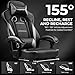 GTPLAYER Gaming Chair with Footrest, Big and Tall Game Chair 350lb Racing Style Computer Chair, Ergonomic Executive Office Chair High Back with Lumbar Support and Recliner, Light Gray