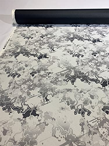 USA Fabric Store, 1000D Coated Outdoor Cordura Camo Fabric 60InW True Timber Viper Snow Tactical, White Black