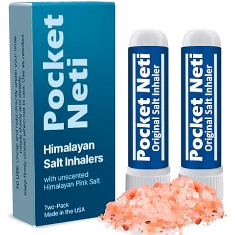 Basic Vigor Himalayan Salt Pipe Inhaler (No Scent, No Essential Oils) 2 Pack Portable Salt Therapy by Pocket Neti Cover