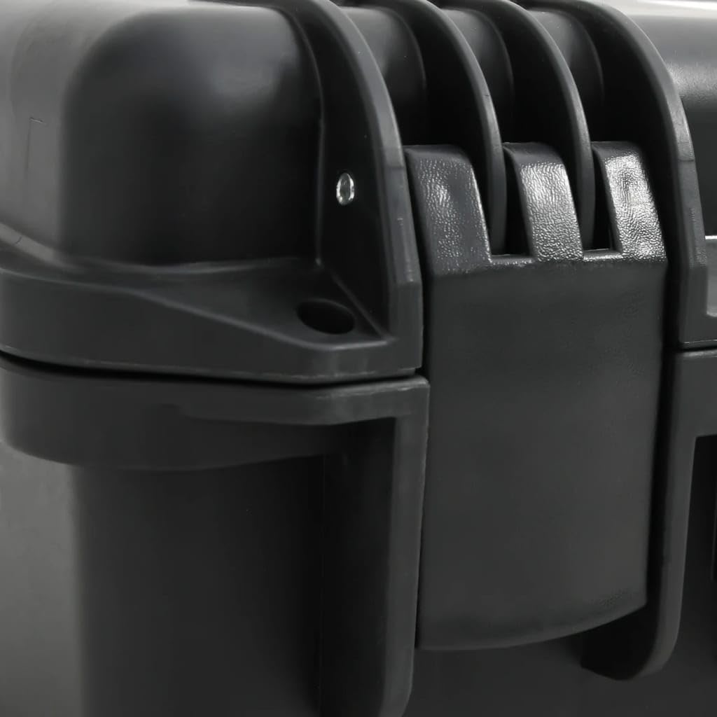 Hartschalenkoffer 19.3 x 15 x 9.1 Zoll, Transportkoffer mit Schaumstoffeinlage, stoßfester Schutzkoffer für Kamera und Elektronik, Schwarz