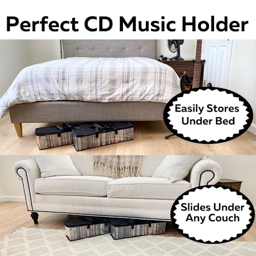 image for Evelots CD Storage Bags (2 Pack) Clear PVC Plastic Media Carrying Case